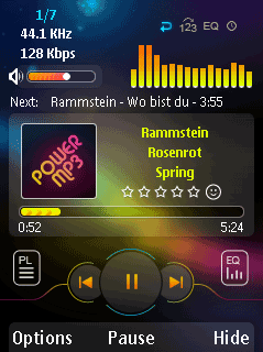 Power MP3 1.17 (Symbian 9.x) + skins